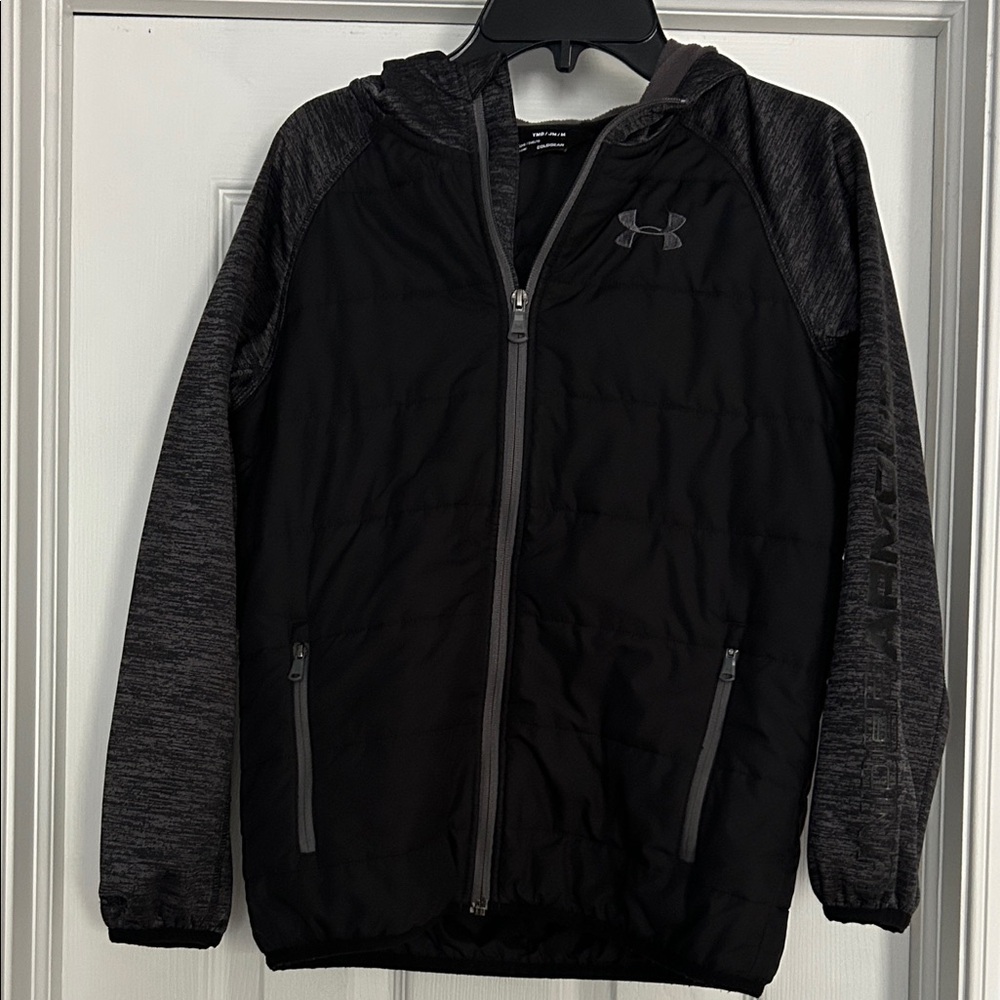 Under Armour Black and Charcoal Jacket. Youth medium.